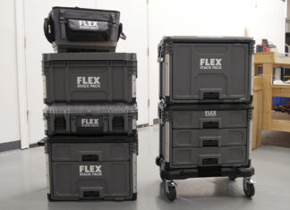 New FLEX tool boxes, tool, bag and rolling dolly tray.