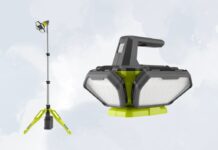 RYOBI TriPOWER Tripod with Outdoor and Camping Lights