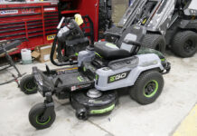 EGO Z6 zero-turn mower with steering wheel