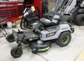 EGO Z6 zero-turn mower with steering wheel