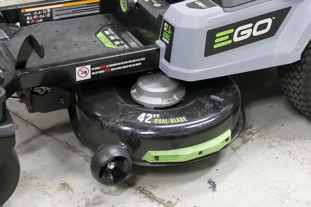 EGO Z6 zero-turn mower with steering wheel