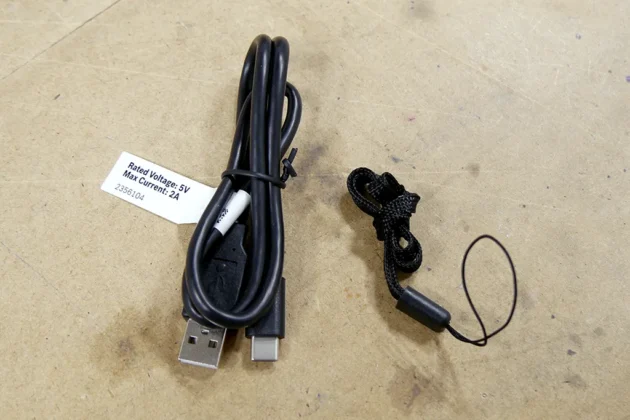 Hilti PT-C included USB-C cord and hand strap