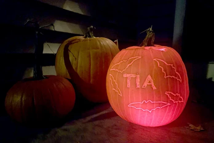 Jack-o-lantern made with RYOBI Rotary Tool