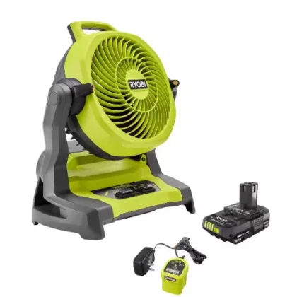 RYOBI Misting Fans: 18V Bucket Top Fan